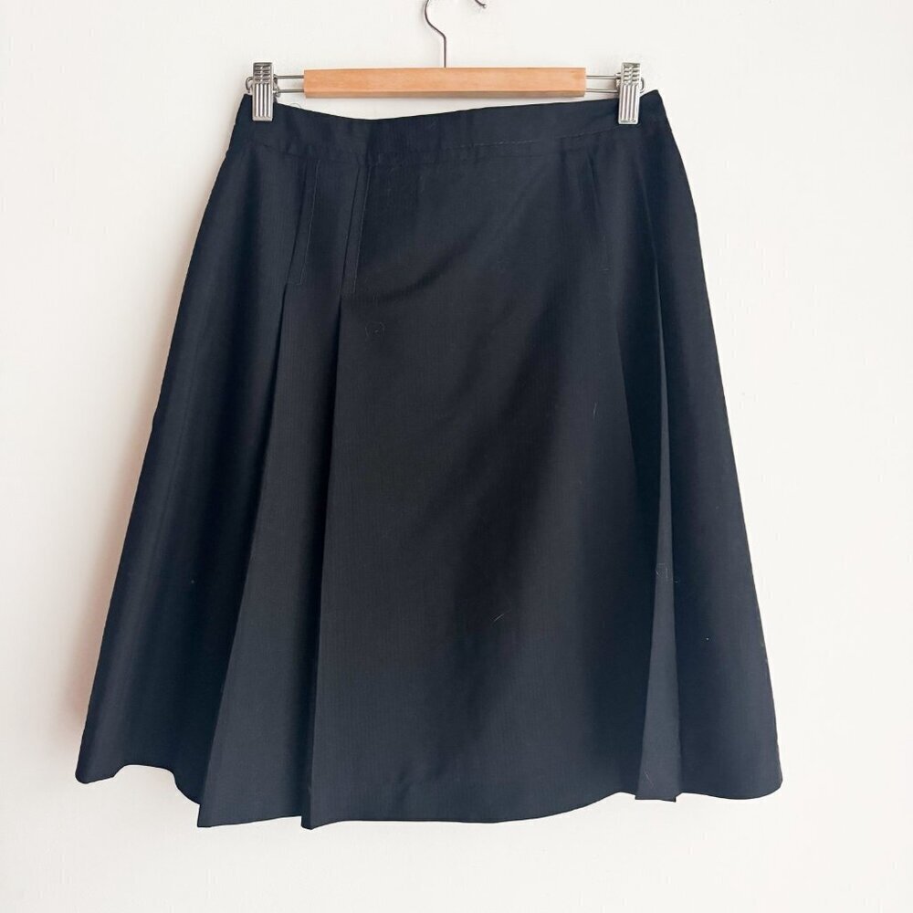 Vintage ICE Black Wrap Skirt Black Lightweight Wool 12 - Picture 4 of 4